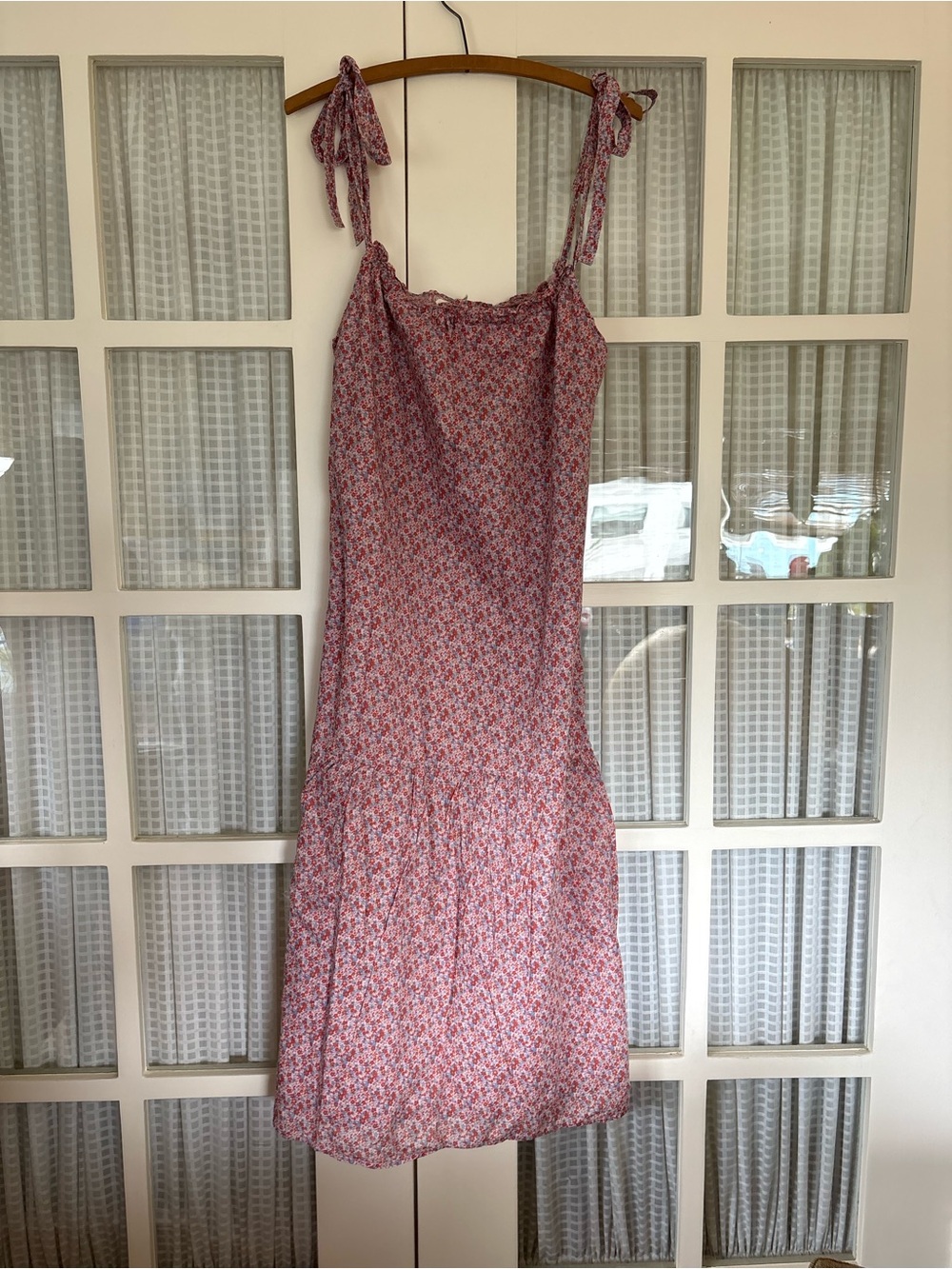 Nation LTD Pink Floral Tie-Shoulder Midi Dress
